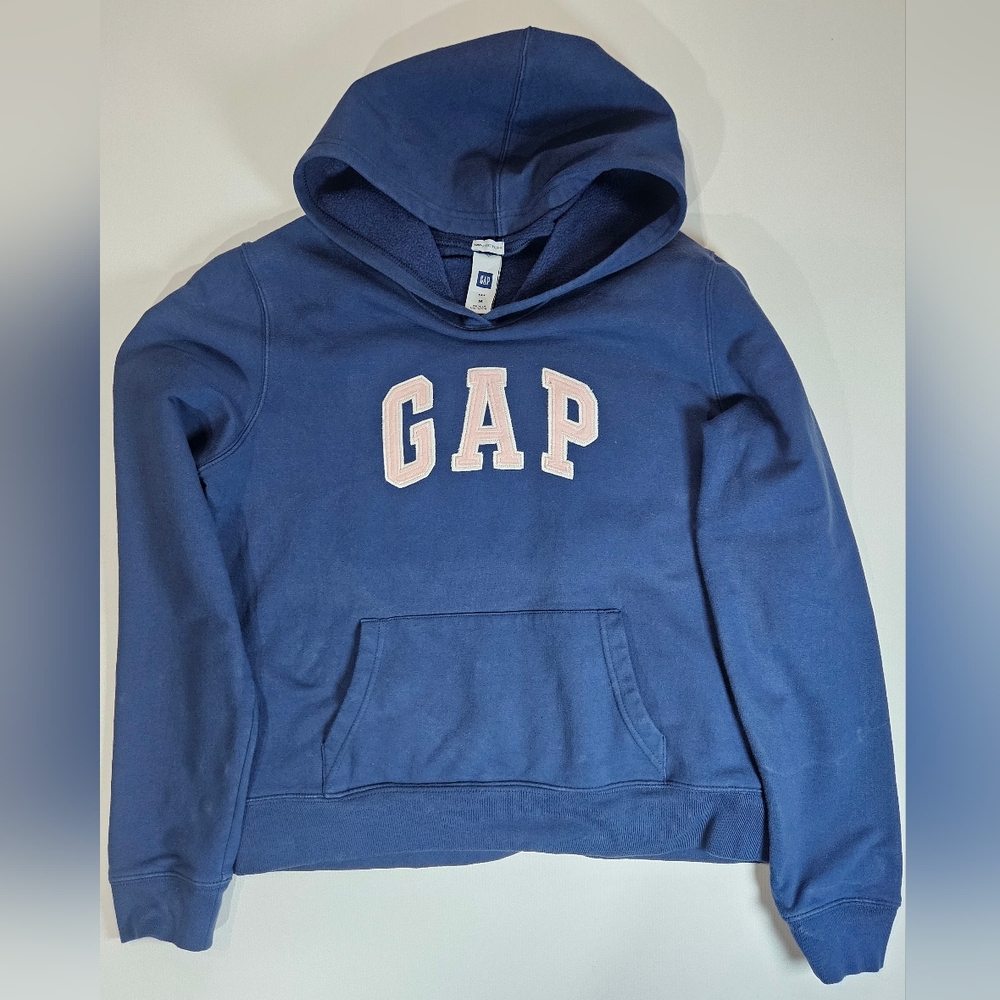 Gap Hoodie Womens Size Medium Blue‎ Pink Logo